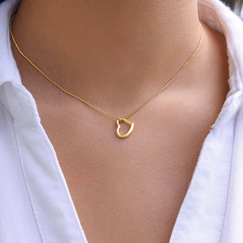 Delicate Heart Necklace Gift for Sister With Loving Note