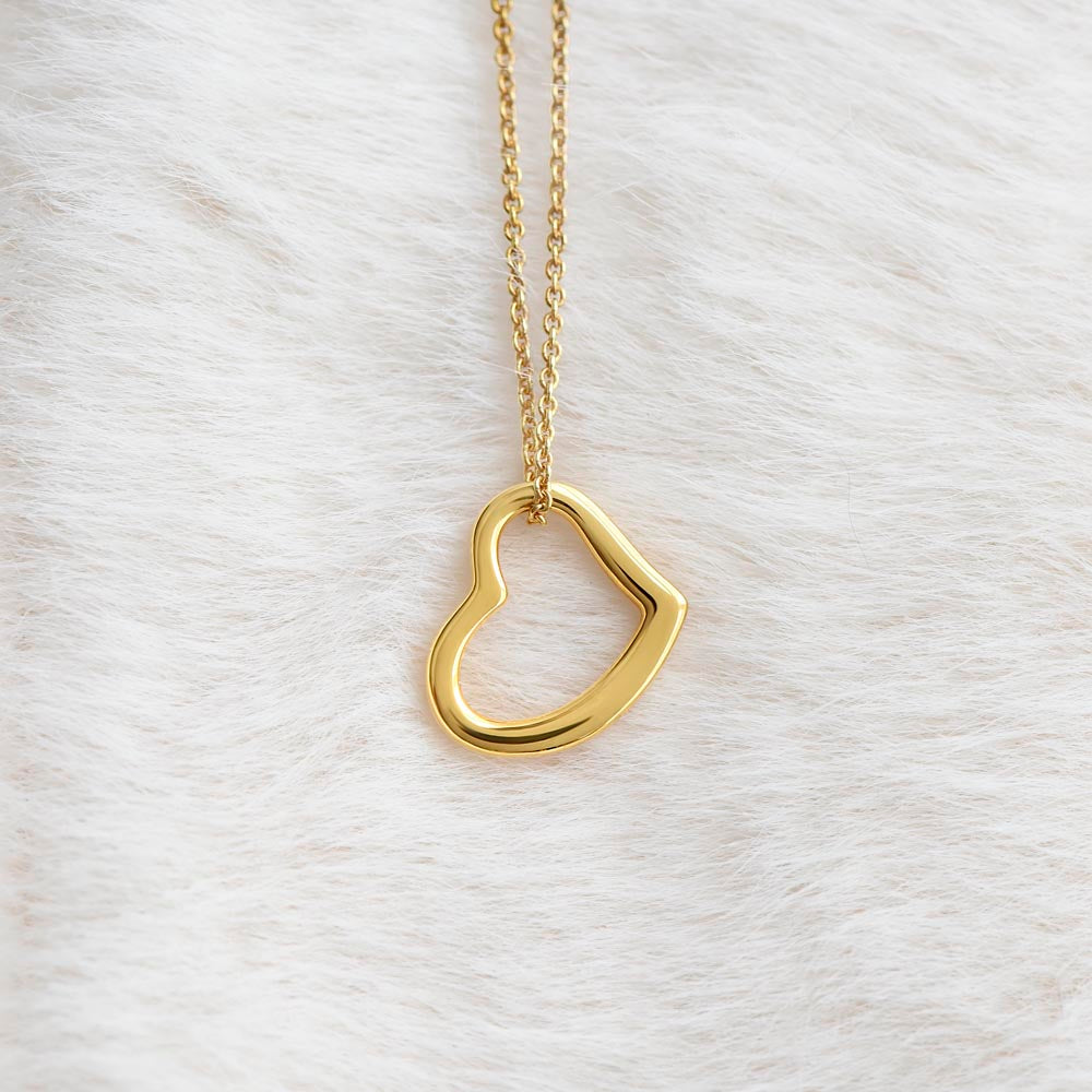 Delicate Heart Necklace Gift for Sister With Loving Note