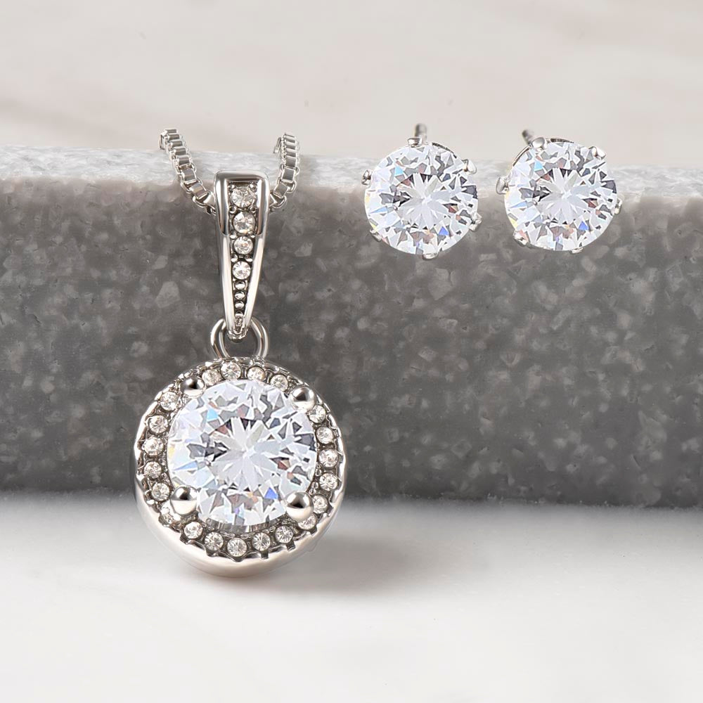 Graduation 2022 Eternal Hope Necklace and Cubic Zirconia Earring Set Gift For Her
