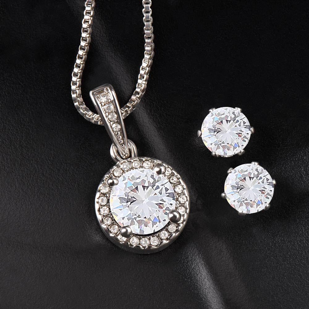 Graduation 2022 Eternal Hope Necklace and Cubic Zirconia Earring Set Gift For Her