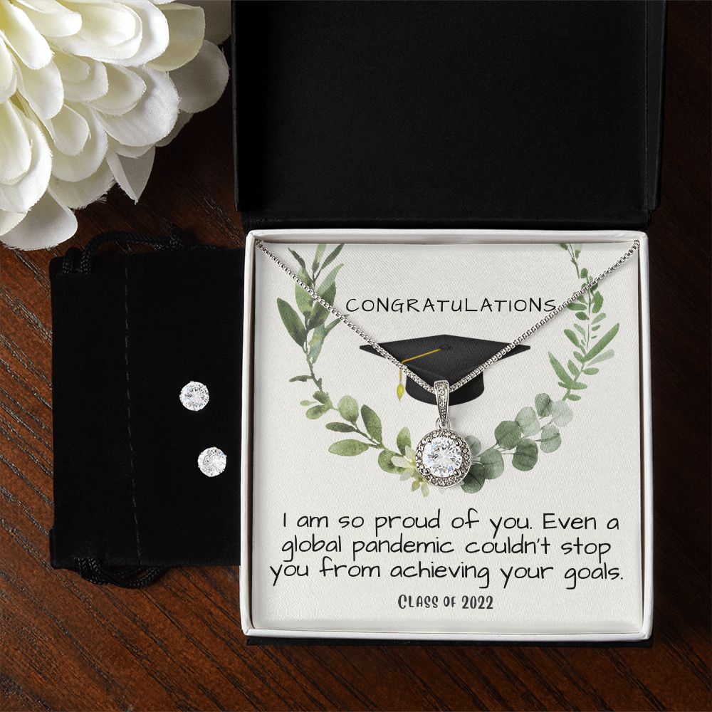Graduation 2022 Eternal Hope Necklace and Cubic Zirconia Earring Set Gift For Her