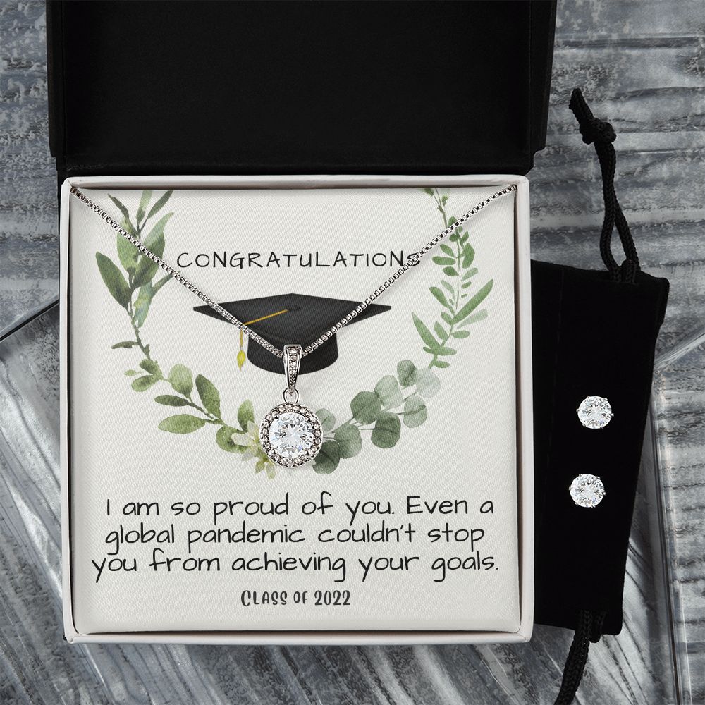 Graduation 2022 Eternal Hope Necklace and Cubic Zirconia Earring Set Gift For Her