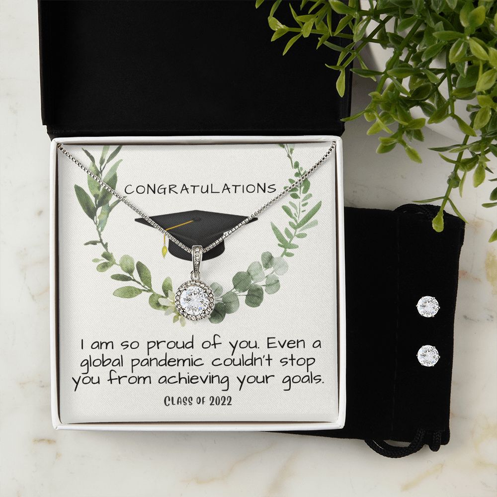 Graduation 2022 Eternal Hope Necklace and Cubic Zirconia Earring Set Gift For Her