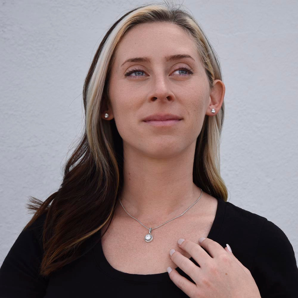 Graduation 2022 Eternal Hope Necklace and Cubic Zirconia Earring Set Gift For Her