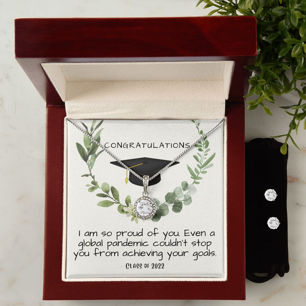 Graduation 2022 Eternal Hope Necklace and Cubic Zirconia Earring Set Gift For Her