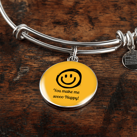 You Make Me So Happy Circle Bangle Gift For Her