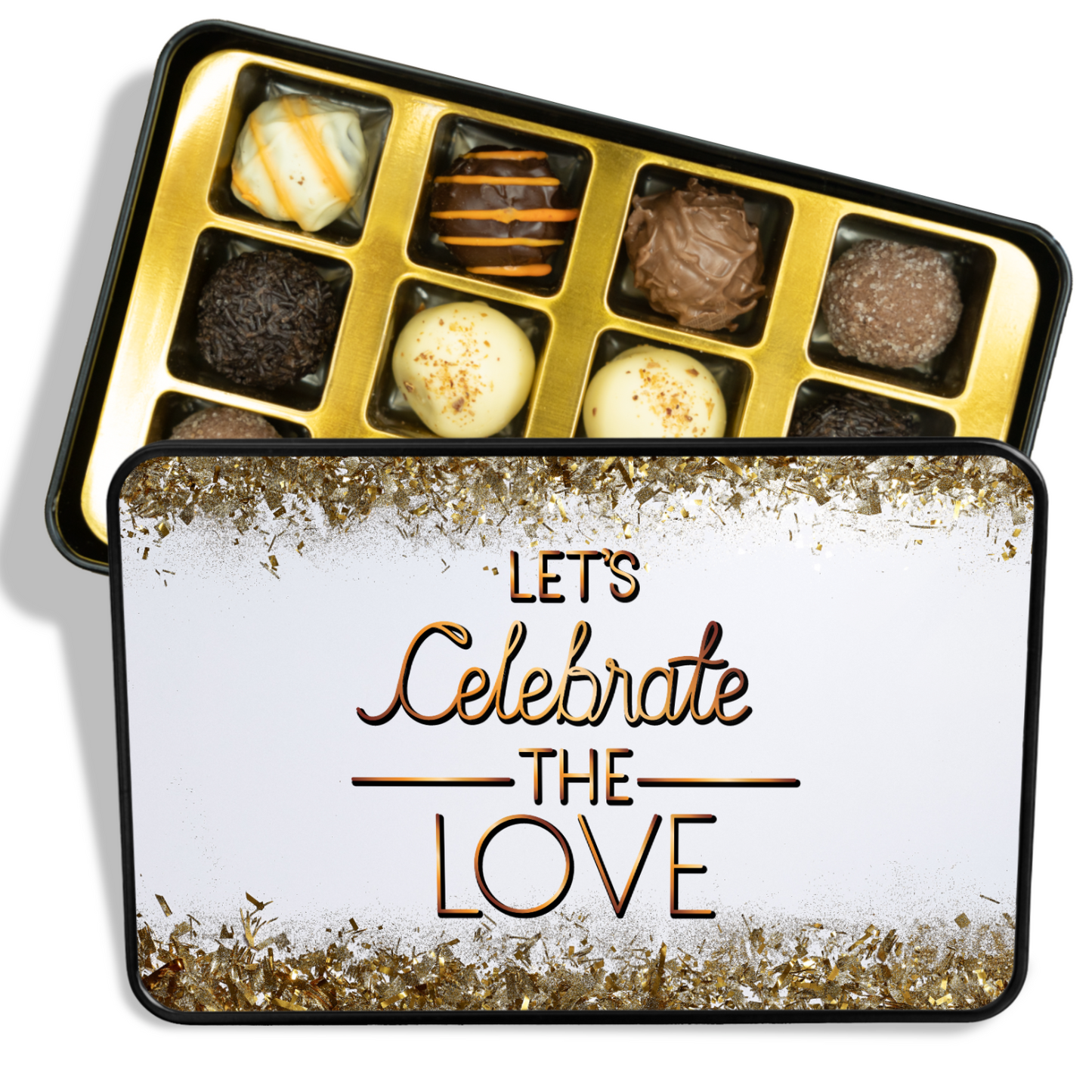 Let's Celebrate The Love - Tin of 12 Hand Made Chocolate Truffles