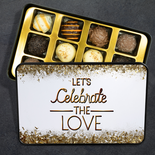 Let's Celebrate The Love - Tin of 12 Hand Made Chocolate Truffles